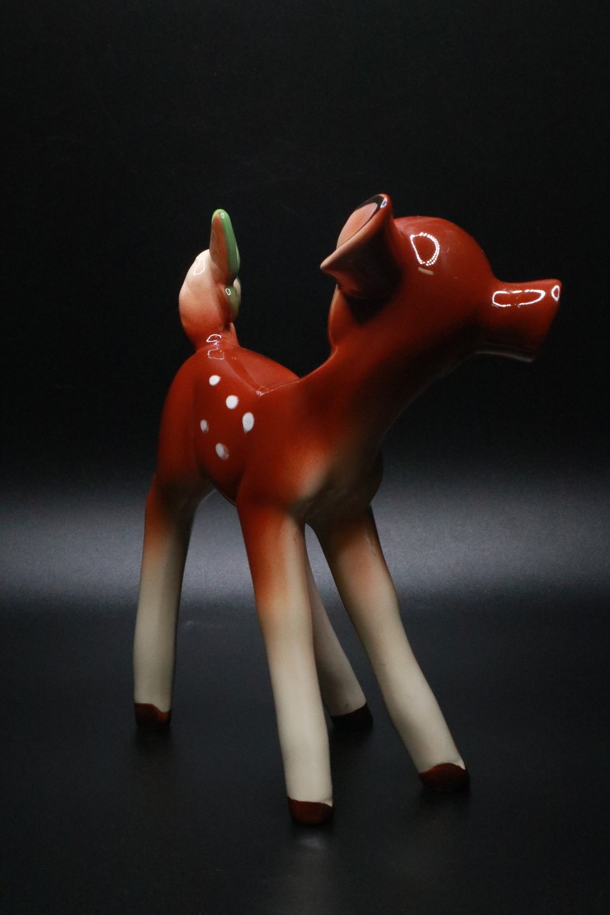 VINTAGE WALT DISNEY PRODUCTIONS JAPAN BAMBI WITH BUTTERFLY CERAMIC FIGURINE