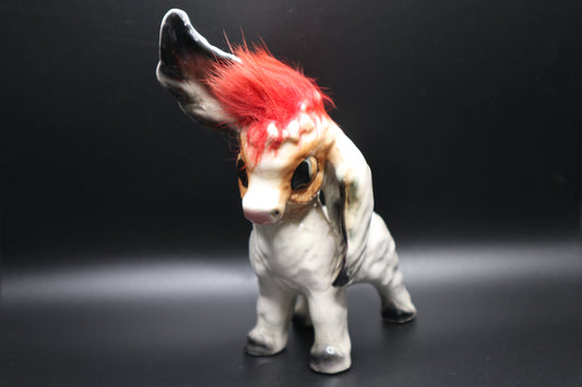JAPAN DONKEY RED FUR MANE LONG EARS FIGURINE