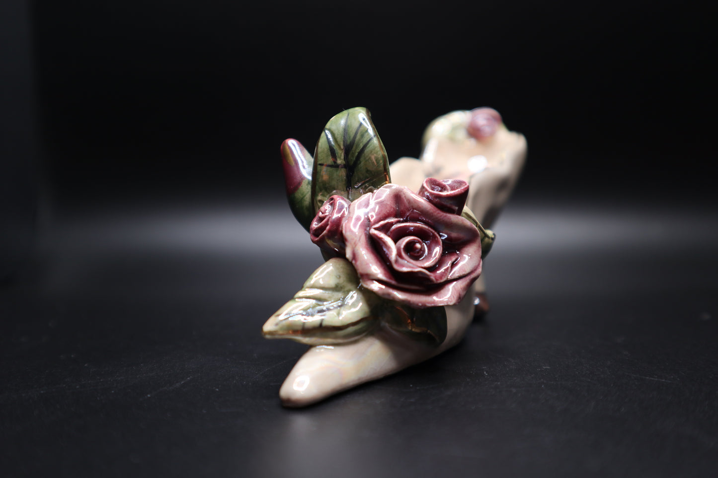 BLUE SKY PORCELAIN MINI SHOE W/ ROSES