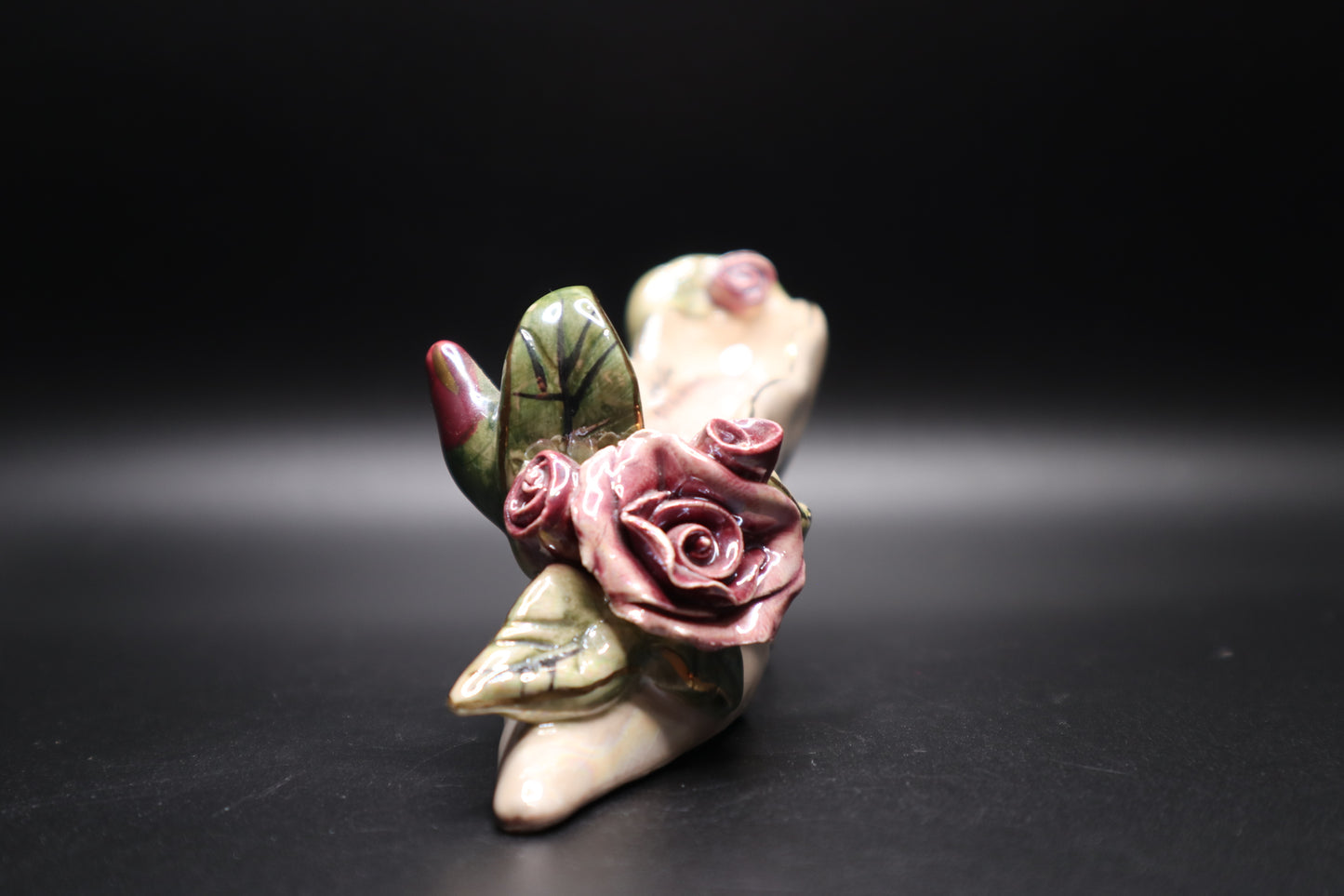 BLUE SKY PORCELAIN MINI SHOE W/ ROSES