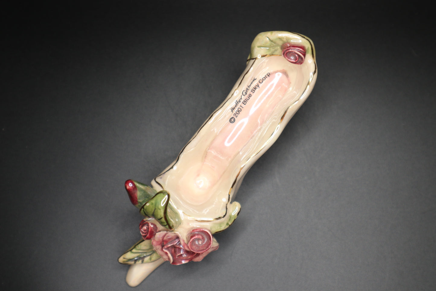 BLUE SKY PORCELAIN MINI SHOE W/ ROSES