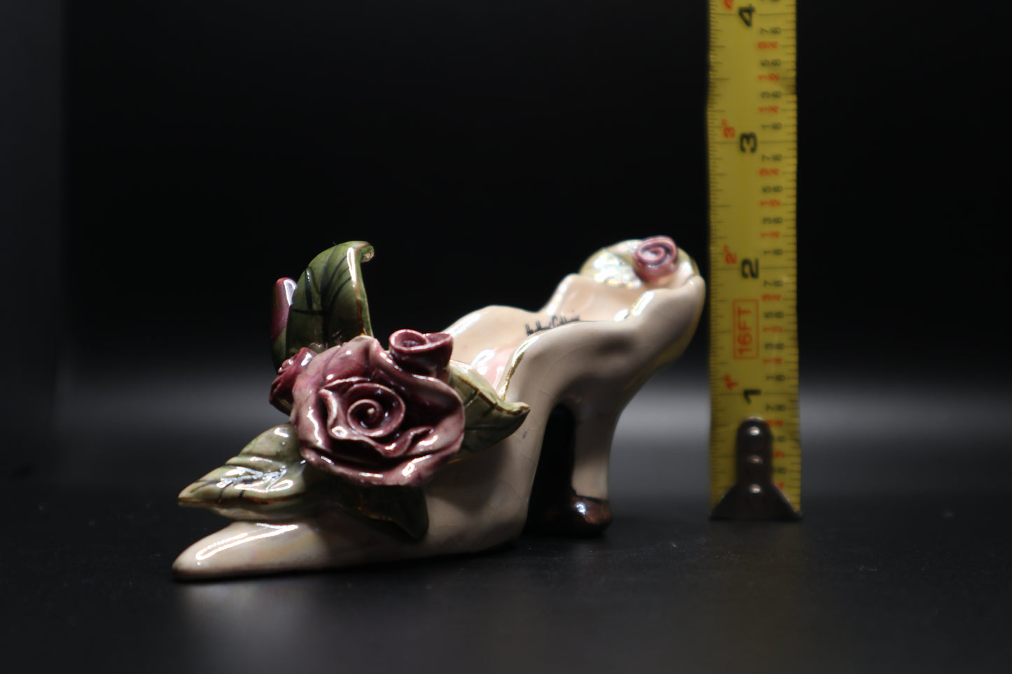 BLUE SKY PORCELAIN MINI SHOE W/ ROSES