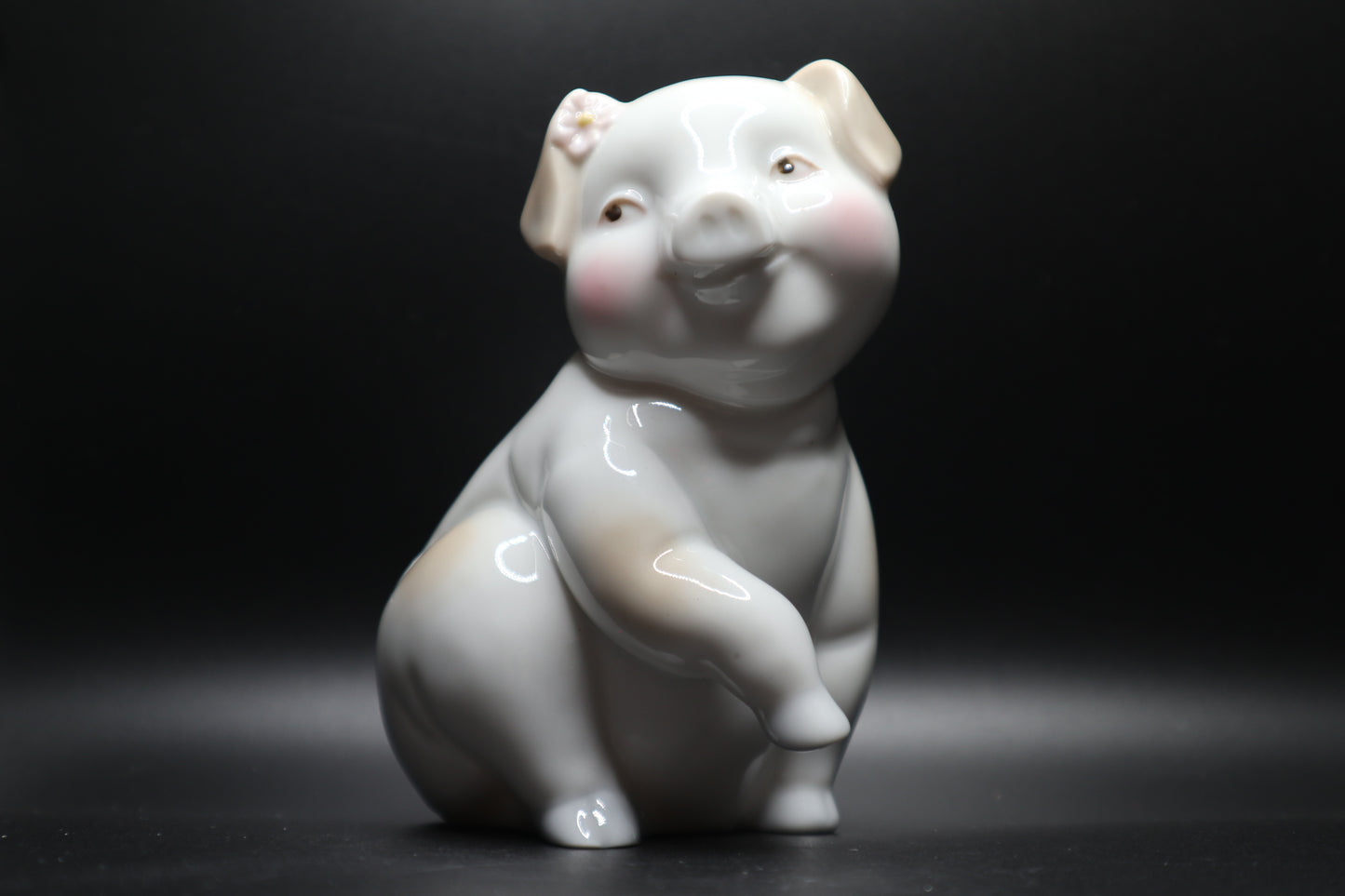 GEORGE GOOD PORCELAIN GIRL PIG FIGURINE