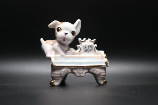 PUPPY W/ PIANO PORCELAIN