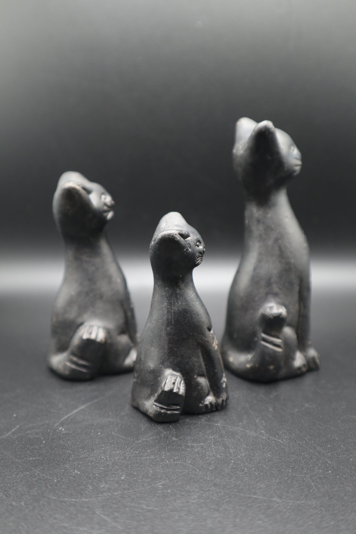 TRIO CLAY CATS
