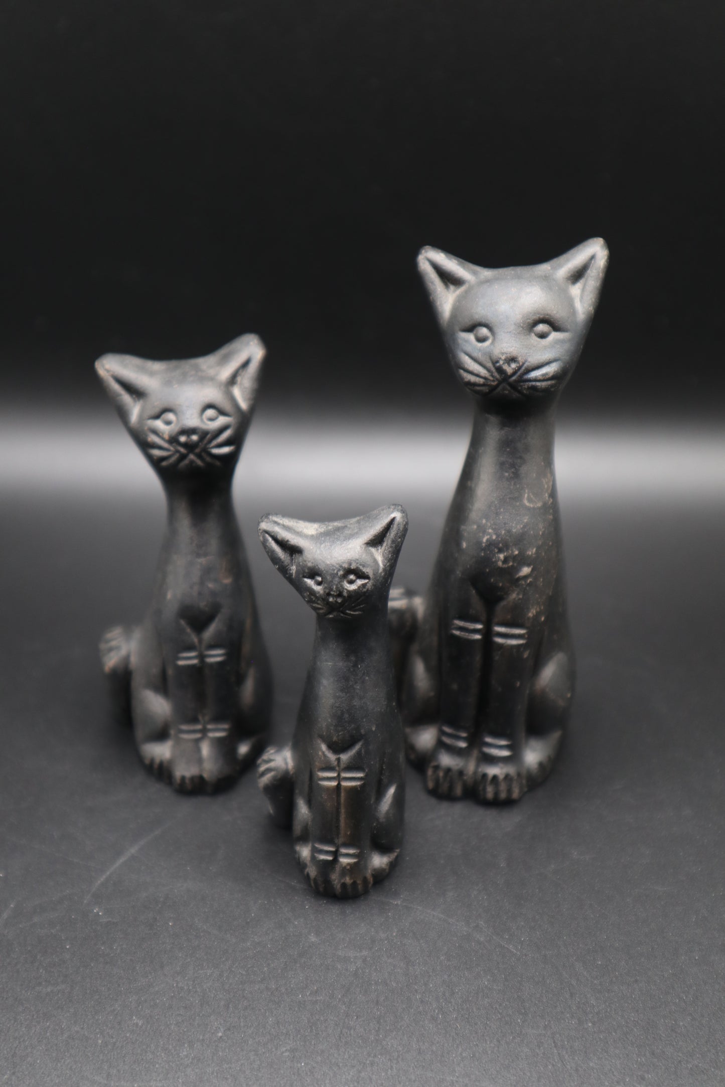 TRIO CLAY CATS