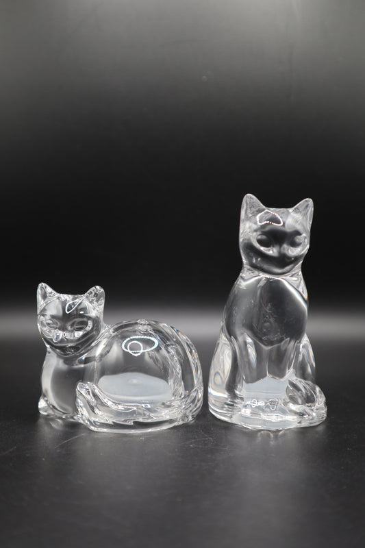 VINTAGE LENOX GLASS CATS SALT AND PEPPER SHAKERS