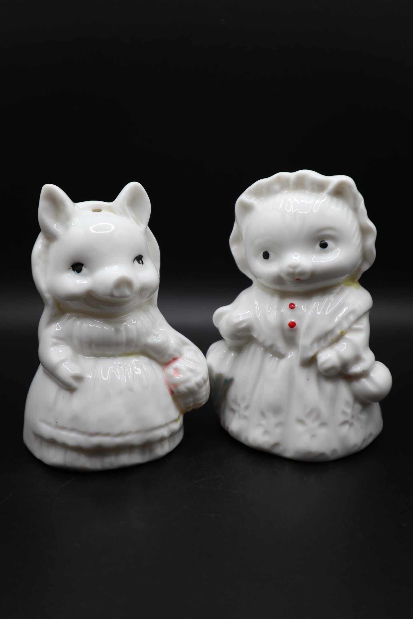 CAT AND PIG SALT AND PEPPER SHAKERS