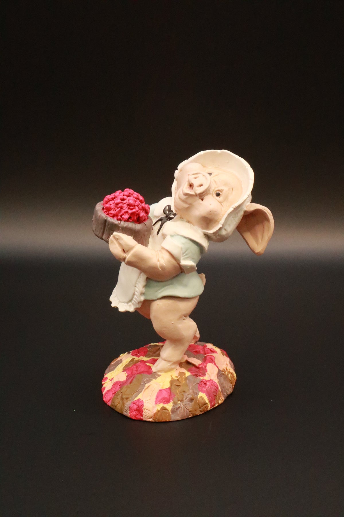 VINTAGE RESIN ENESCO KATHY WISE THANKSGIVING THREE LITTLE PIGS