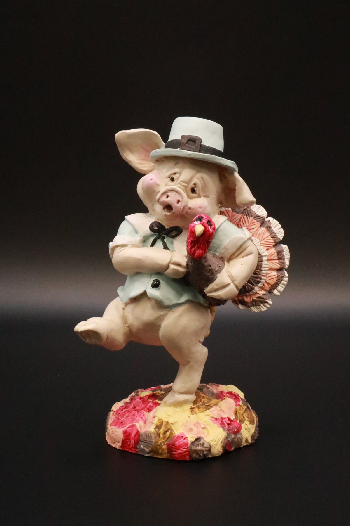 VINTAGE RESIN ENESCO KATHY WISE THANKSGIVING THREE LITTLE PIGS