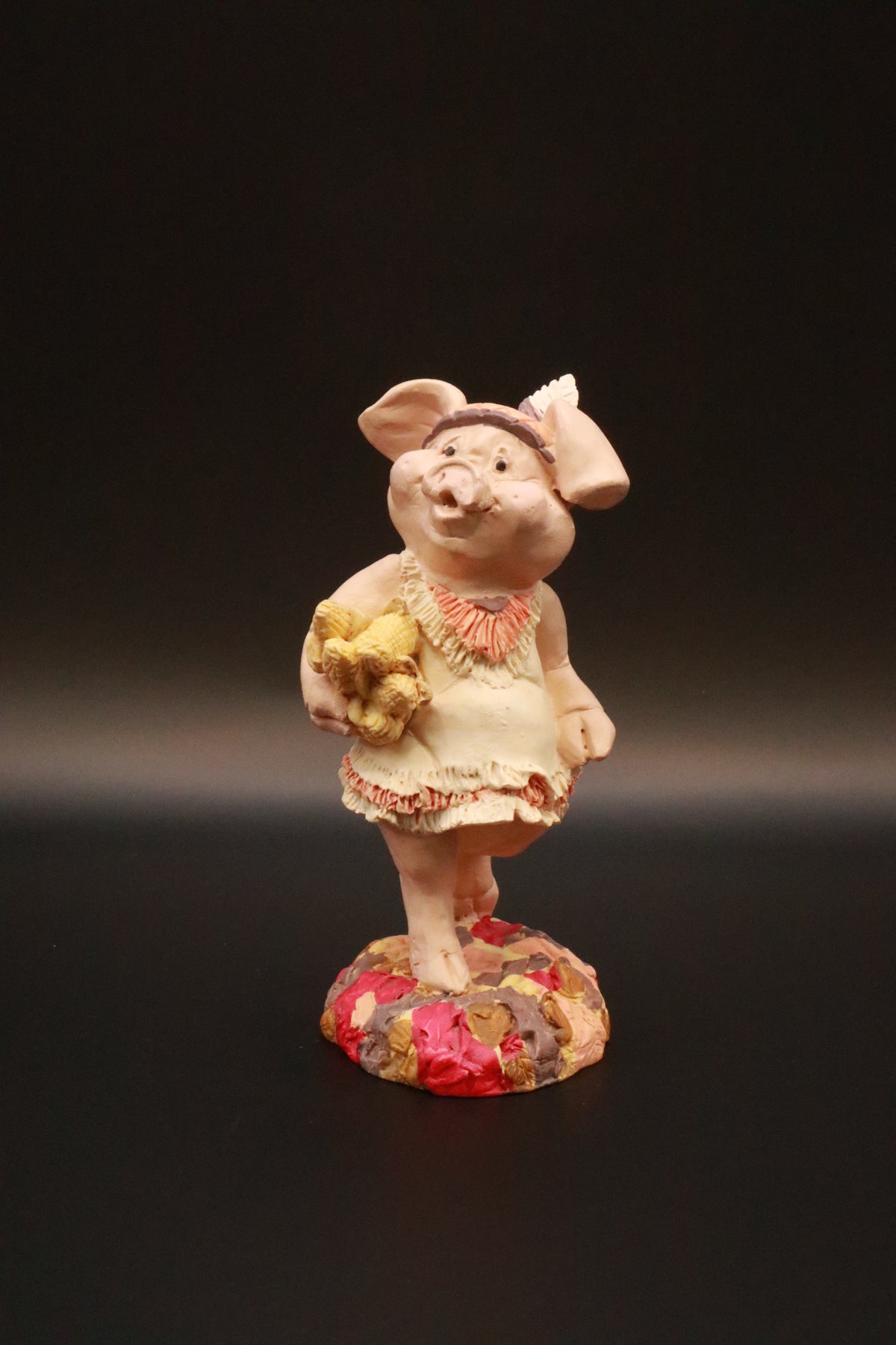 VINTAGE RESIN ENESCO KATHY WISE THANKSGIVING THREE LITTLE PIGS