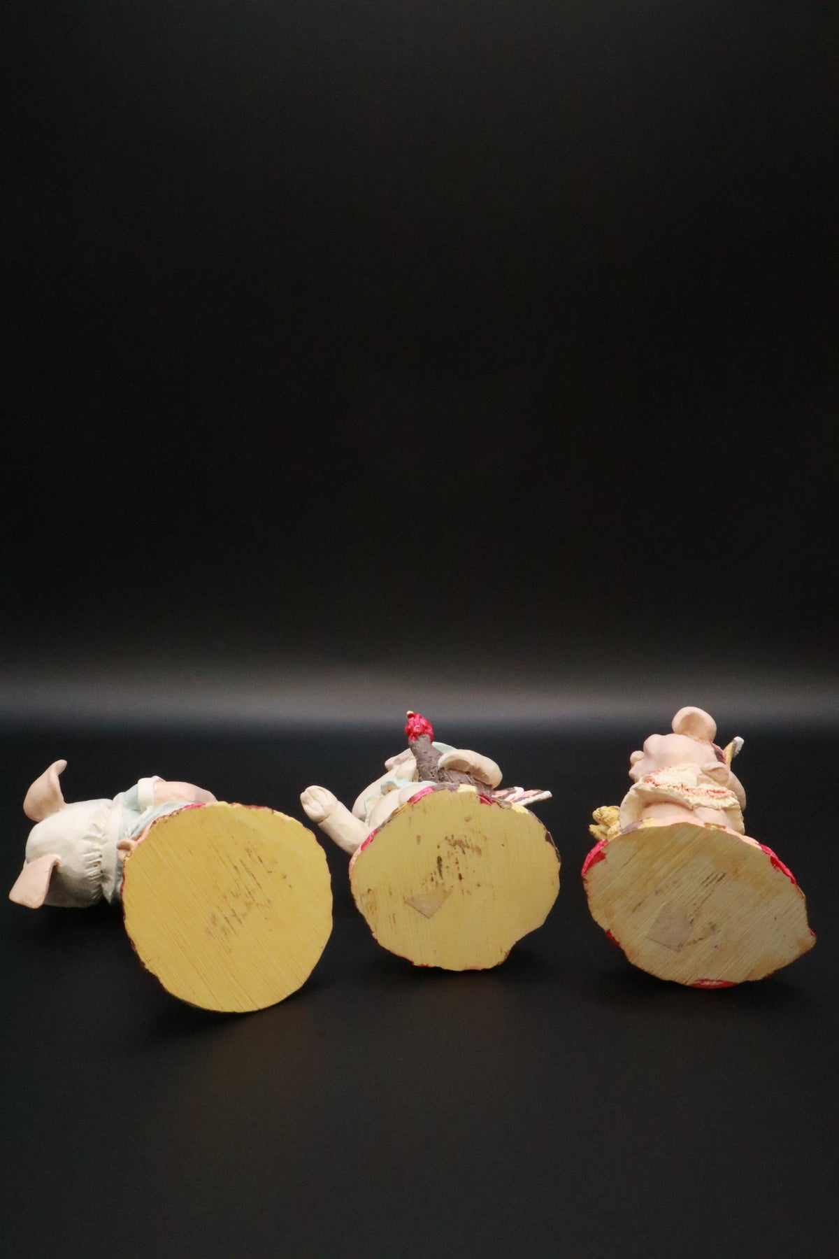 VINTAGE RESIN ENESCO KATHY WISE THANKSGIVING THREE LITTLE PIGS