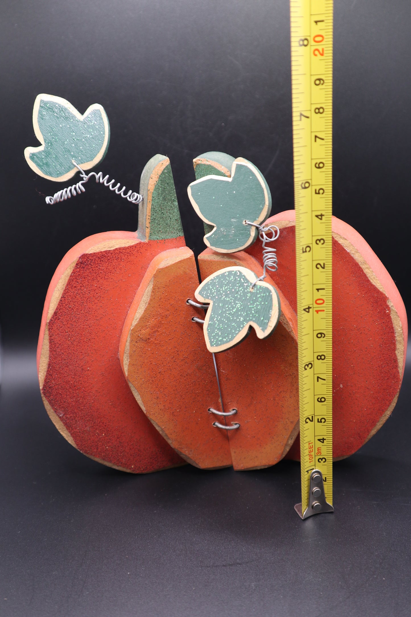 SMALL WOODEN PUMPKIN DECOR