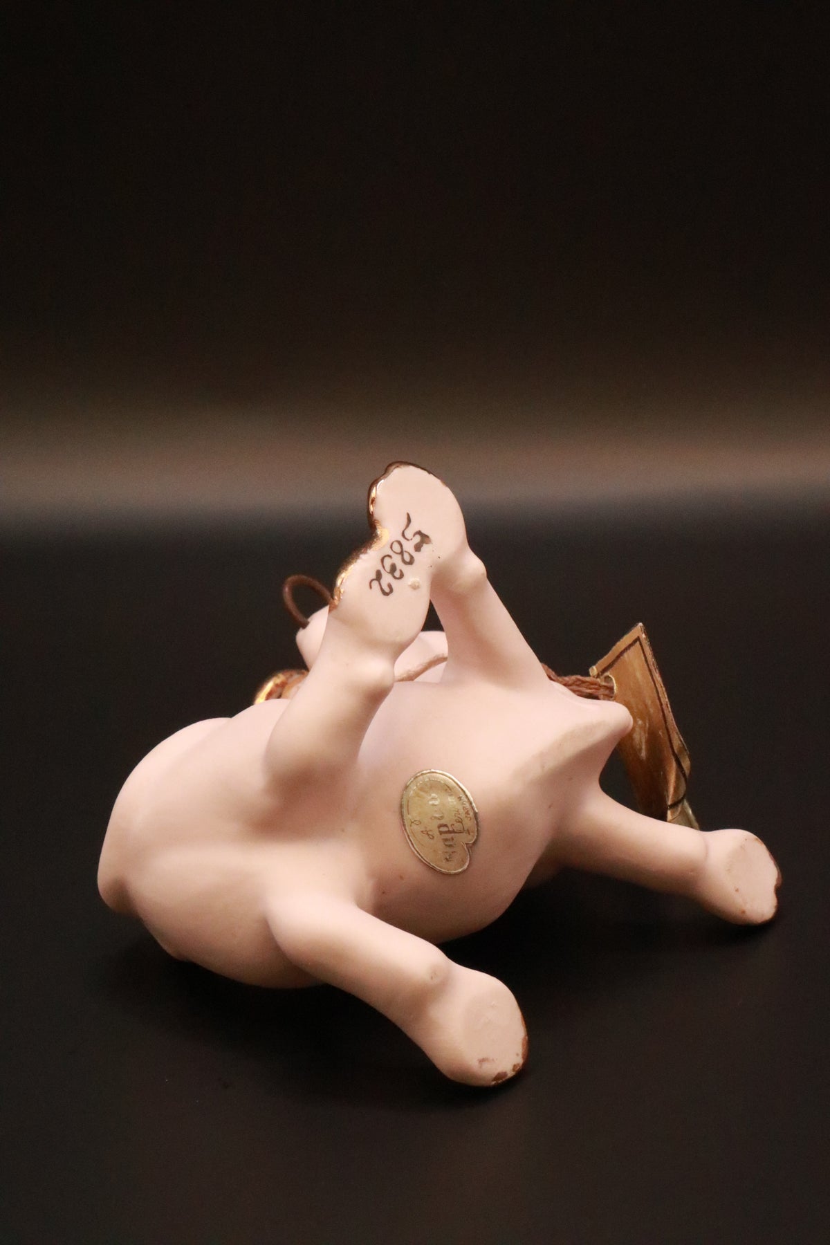 VINTAGE 1950'S NAPCO CERAMICS ANTHROPOMORPHIC HOLY COW FAMILY LONG HORN BULL AND COW BELL COW FIGURINES (SET OF 2)