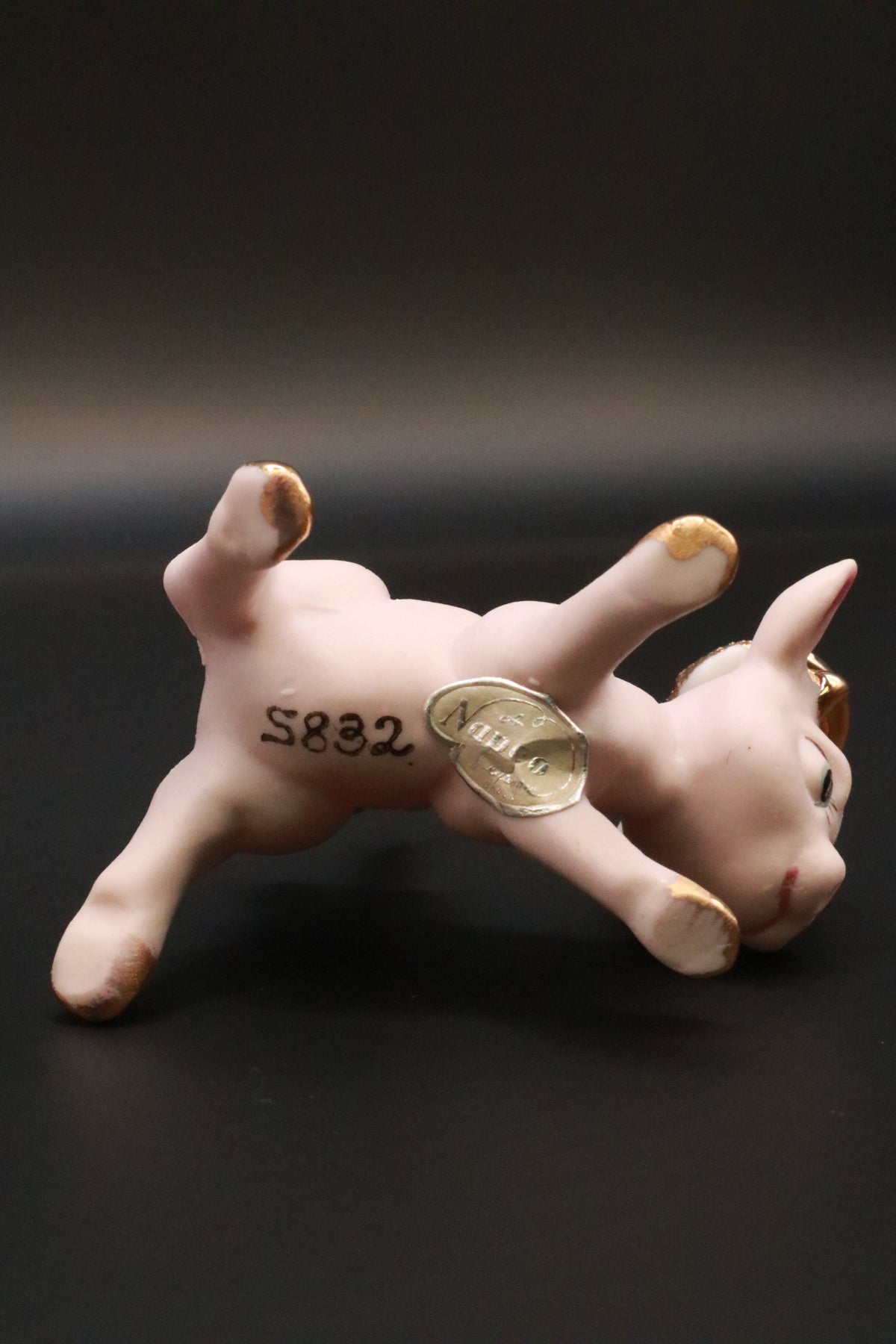 VINTAGE 1950'S NAPCO CERAMICS ANTHROPOMORPHIC HOLY COW FAMILY LONG HORN BULL AND BABY COW FIGURINES (SET OF 2)