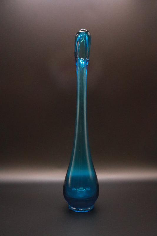 MCM VIKING "BLUENIQUE" SWUNG ART GLASS VASE