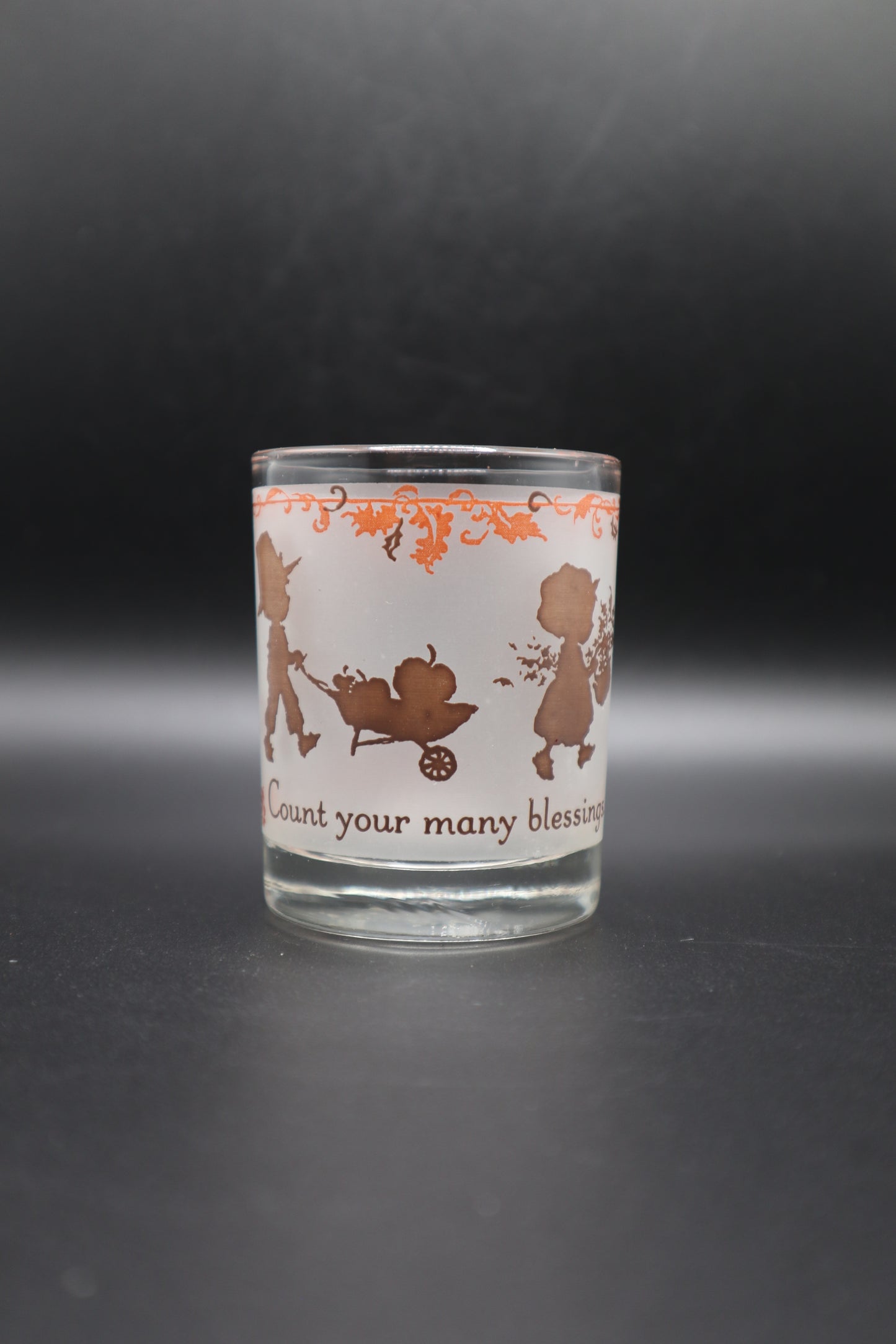 VINTAGE THANKSGIVING TEA LIGHT CANDLE HOLDER "COUNT YOUR BLESSINGS"