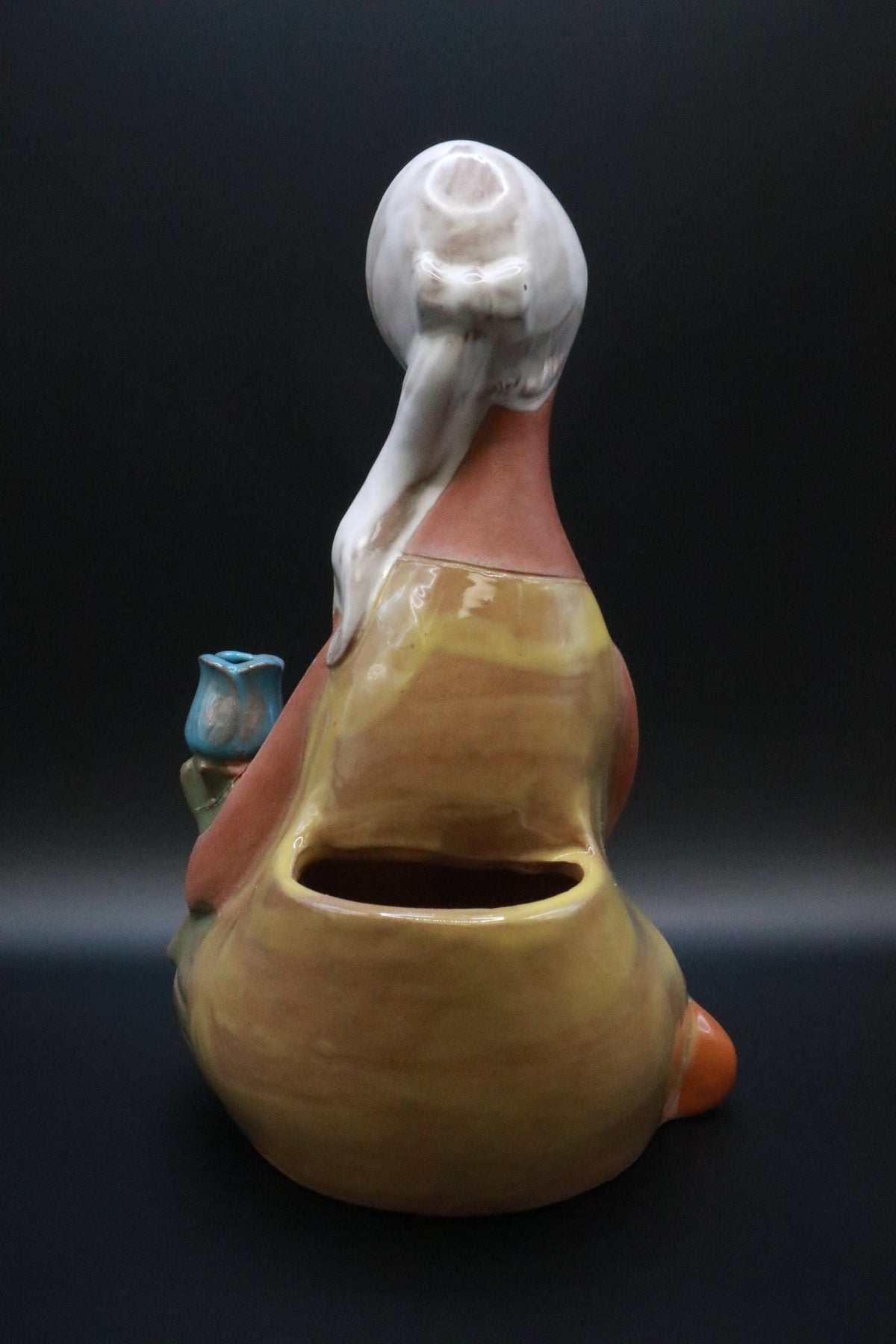VINTAGE JAPAN STATUE FIGURINE PLANTER REDWARE POTTERY (AS IS)