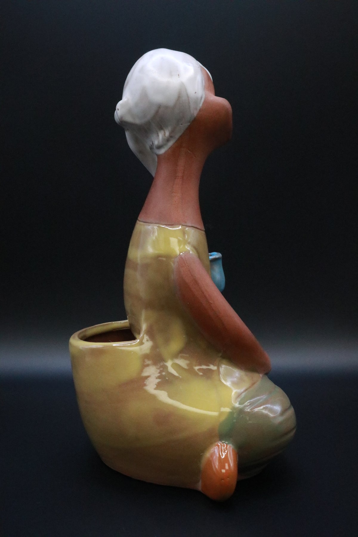 VINTAGE JAPAN STATUE FIGURINE PLANTER REDWARE POTTERY (AS IS)