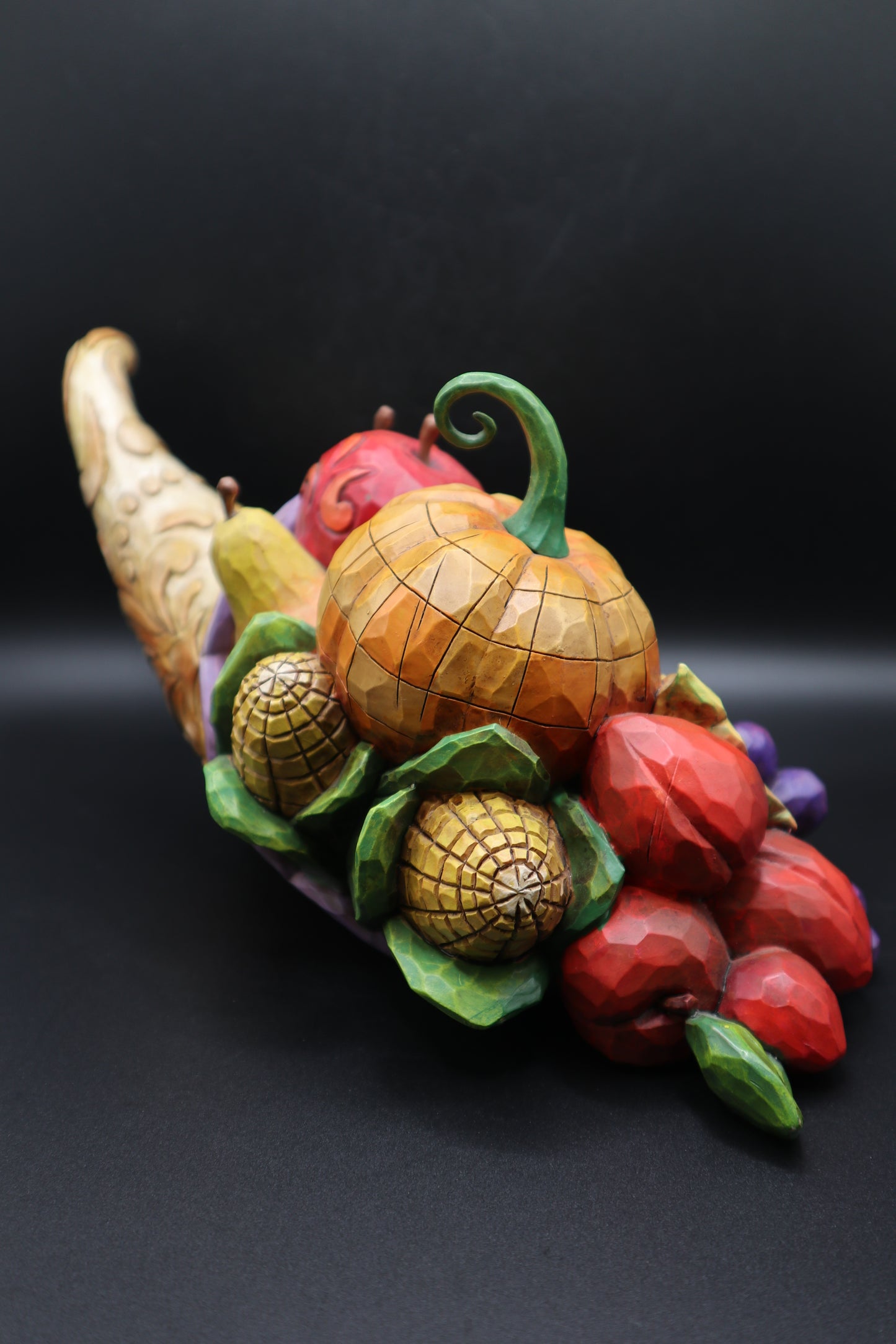 JIM SHORE "HORN OF PLENTY" HARVEST CORNUCOPIA CENTERPIECE