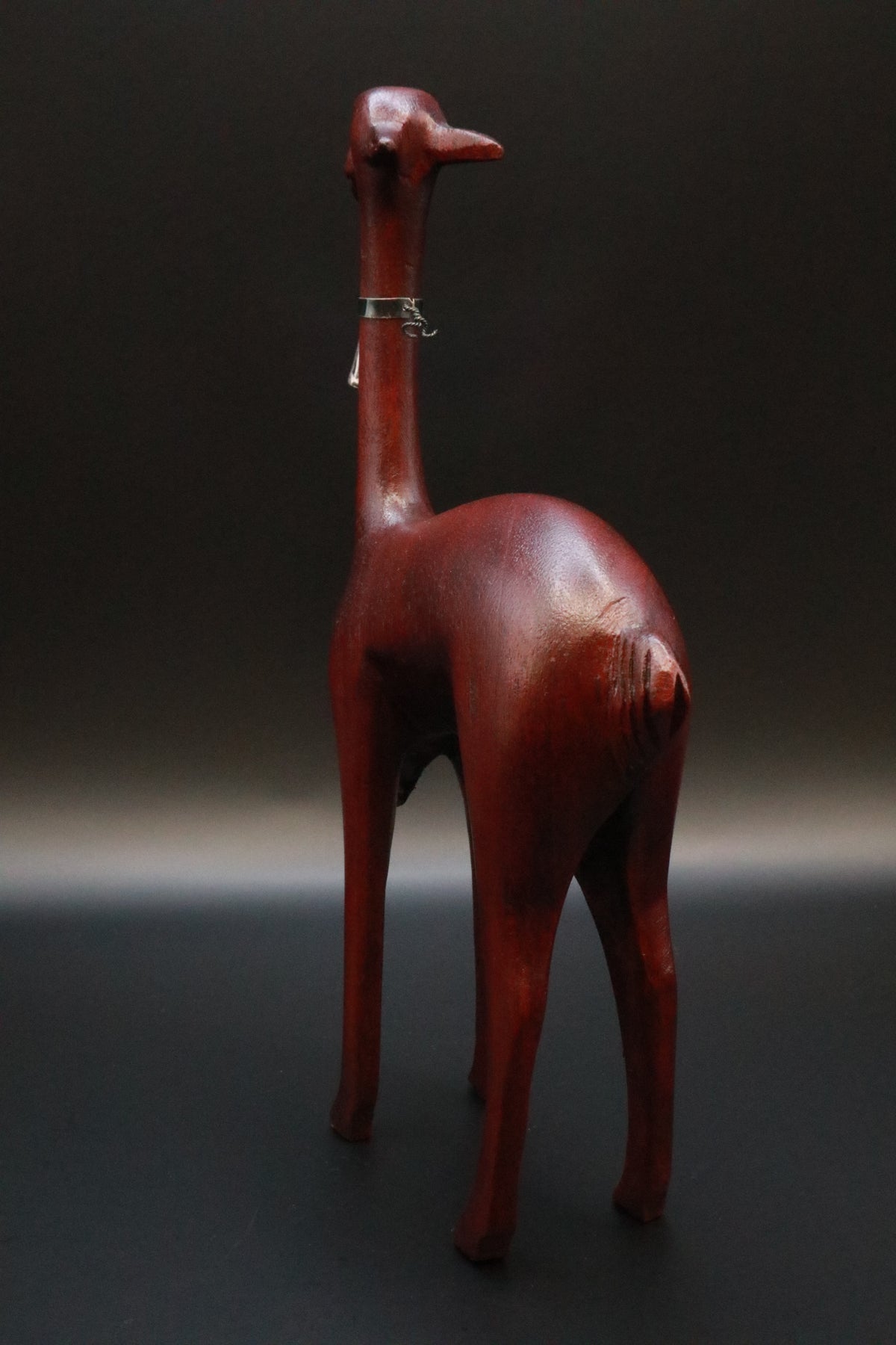 VINTAGE HANDMADE WOODEN ANDEAN VICUñAS 950 STERLING SILVER AND BELL LLAMA FIGURINE