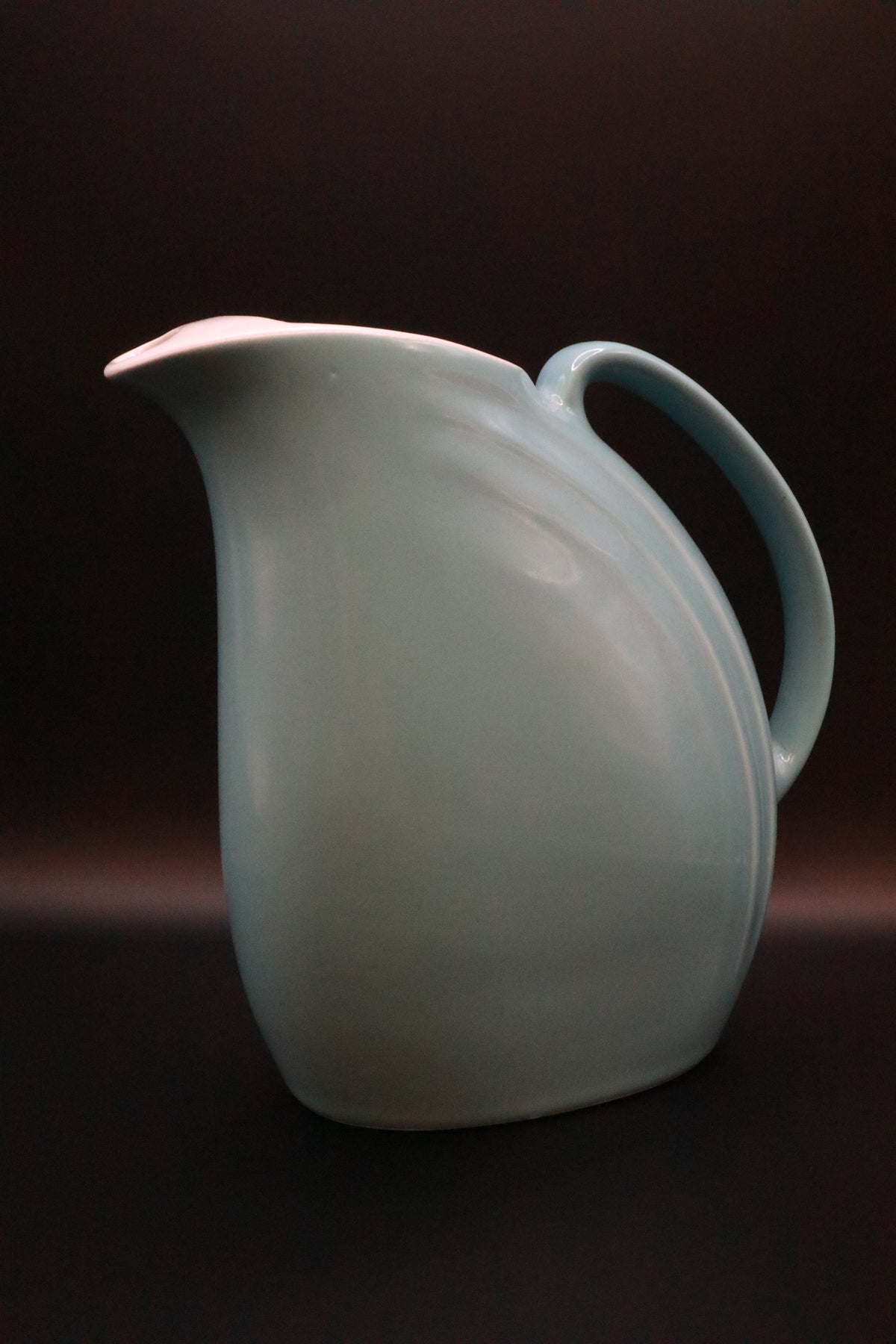 VINTAGE HALL POTTERY PITCHER LIGHT BLUE MCM NORA ART (AS IS)