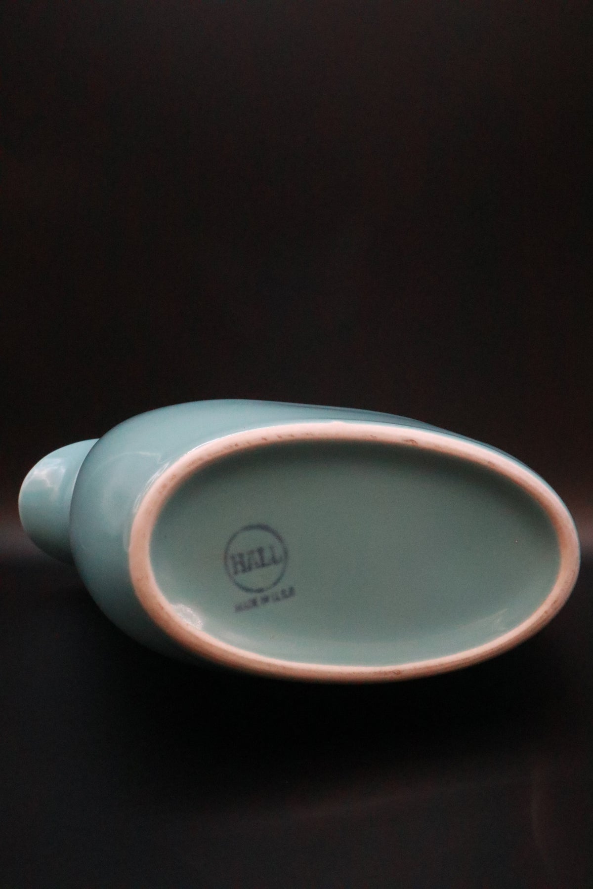 VINTAGE HALL POTTERY PITCHER LIGHT BLUE MCM NORA ART (AS IS)