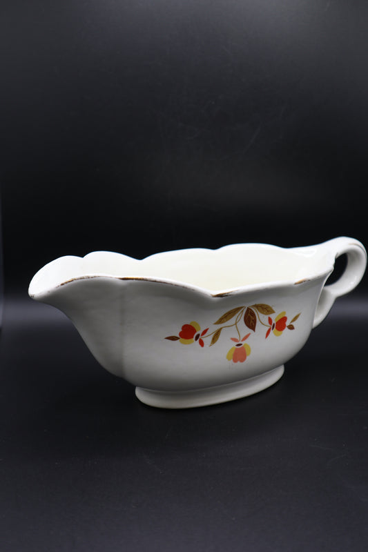 VINTAGE HALLS SUPERIOR GRAVY BOAT IN AUTUMN LEAF