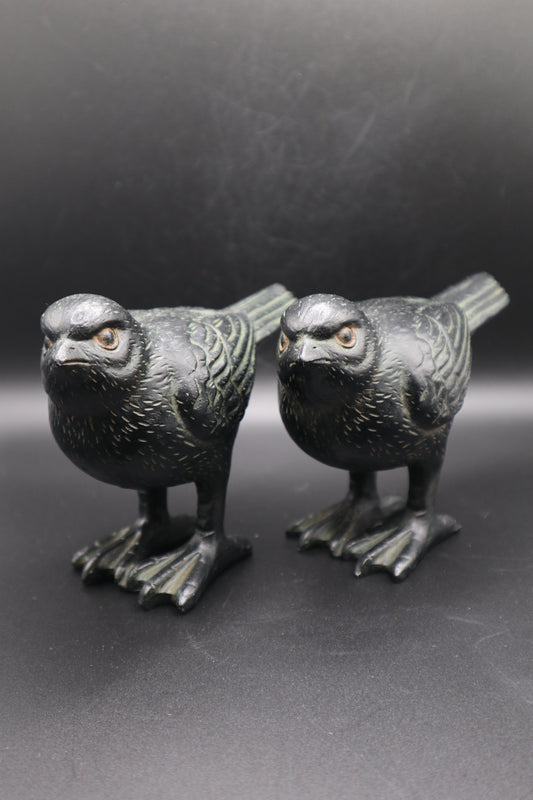 BLACK BIRD RESIN SET OF 2