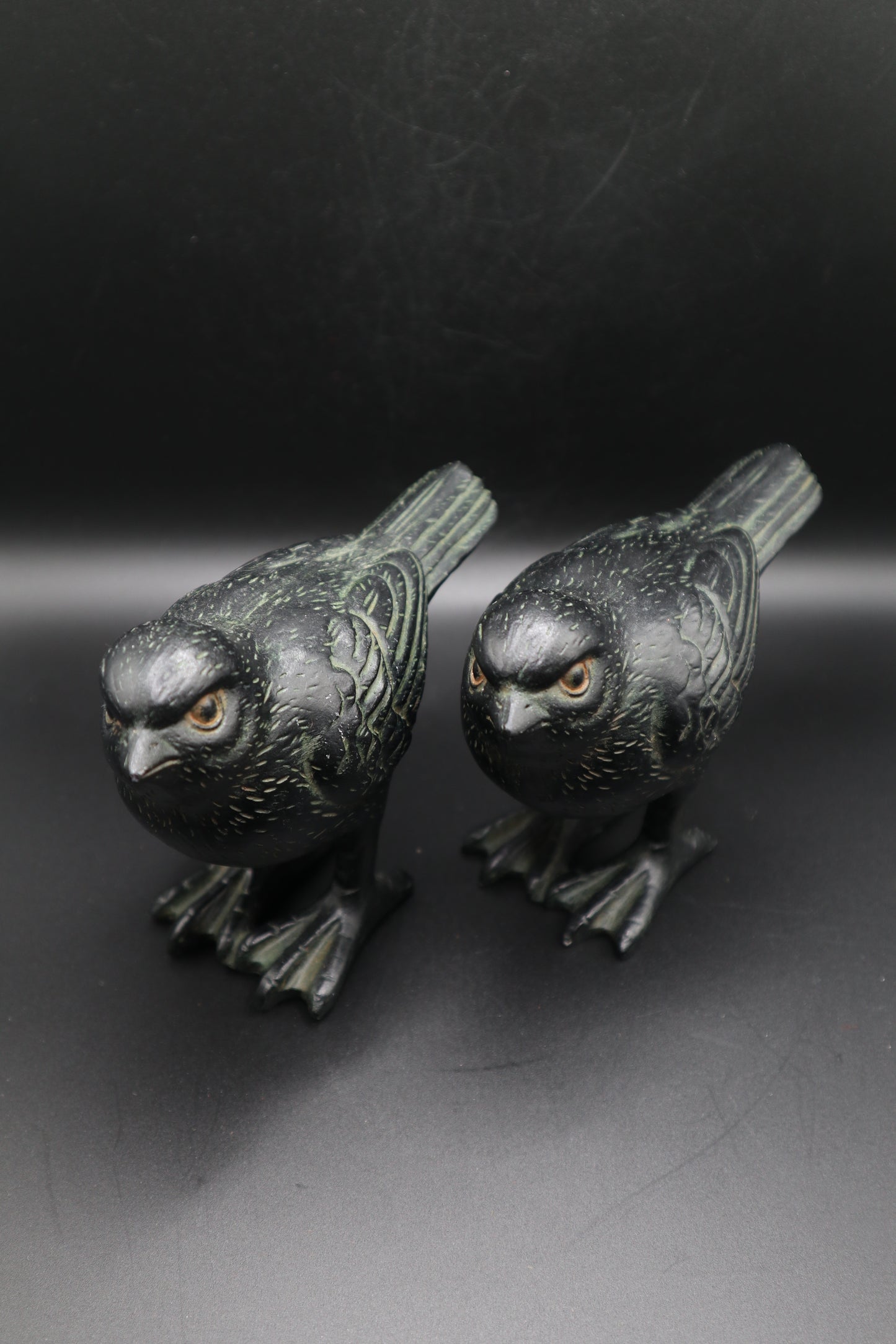 BLACK BIRD RESIN SET OF 2