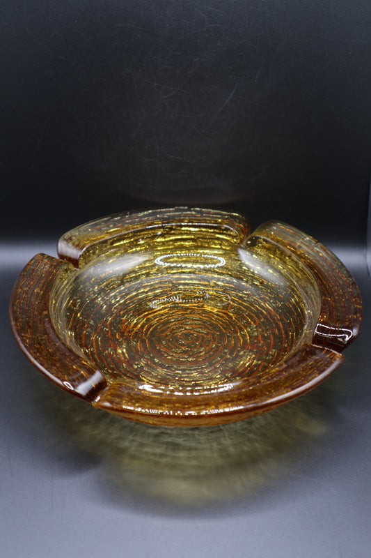 MCM ANCHOR HOCKING SORENO GOLD ASHTRAY