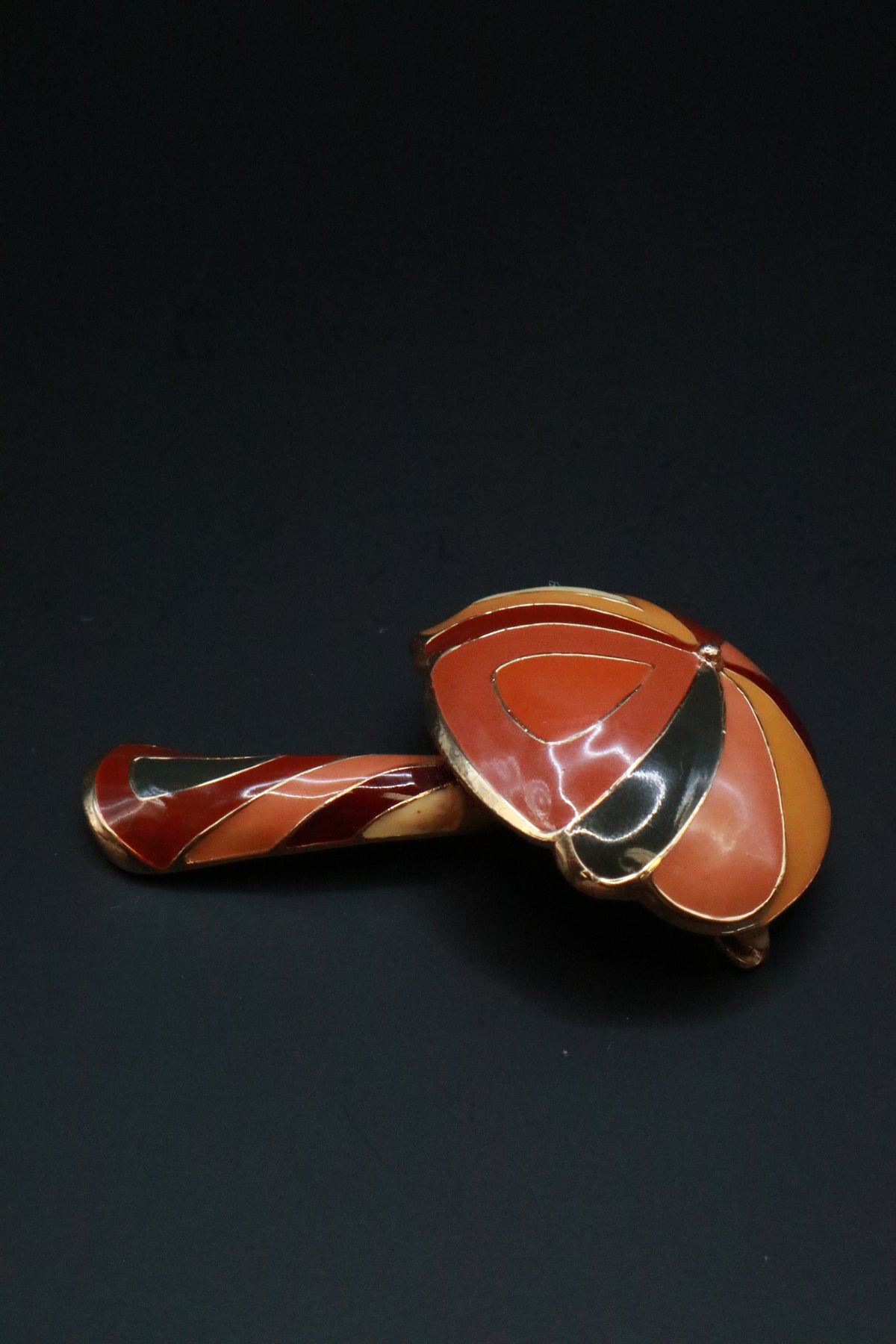 VINTAGE EISENBERG ENAMEL MUSHROOM 1970'S BROOCH