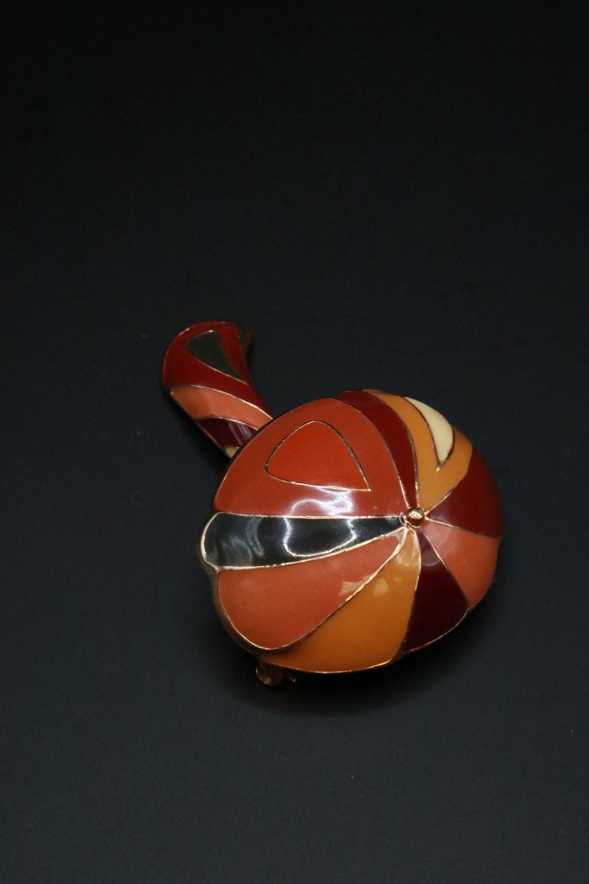 VINTAGE EISENBERG ENAMEL MUSHROOM 1970'S BROOCH