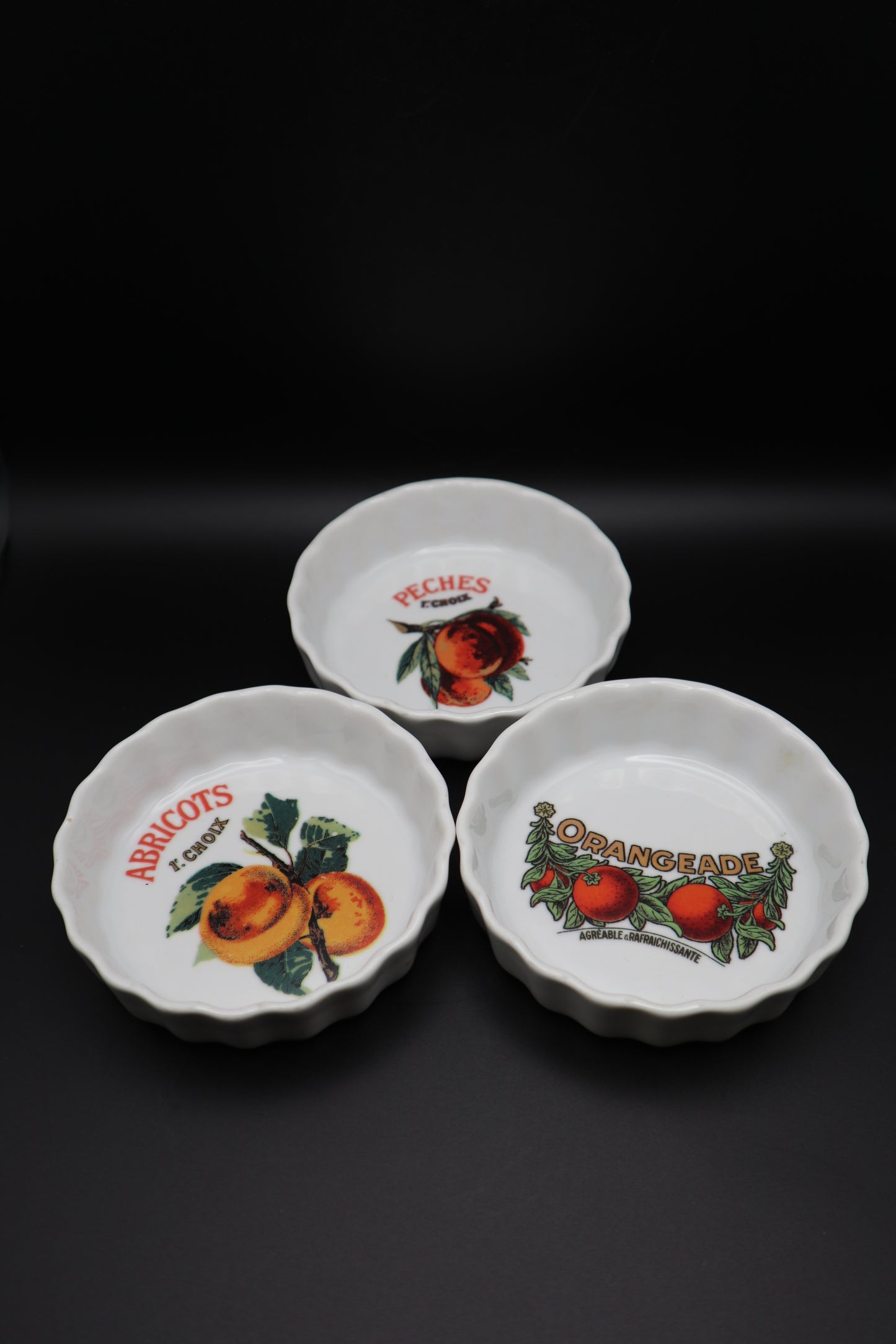 WILLIAMS SONOMA HARVEST MARKET RAMEKINS MADE IN ITALY SET OF 3