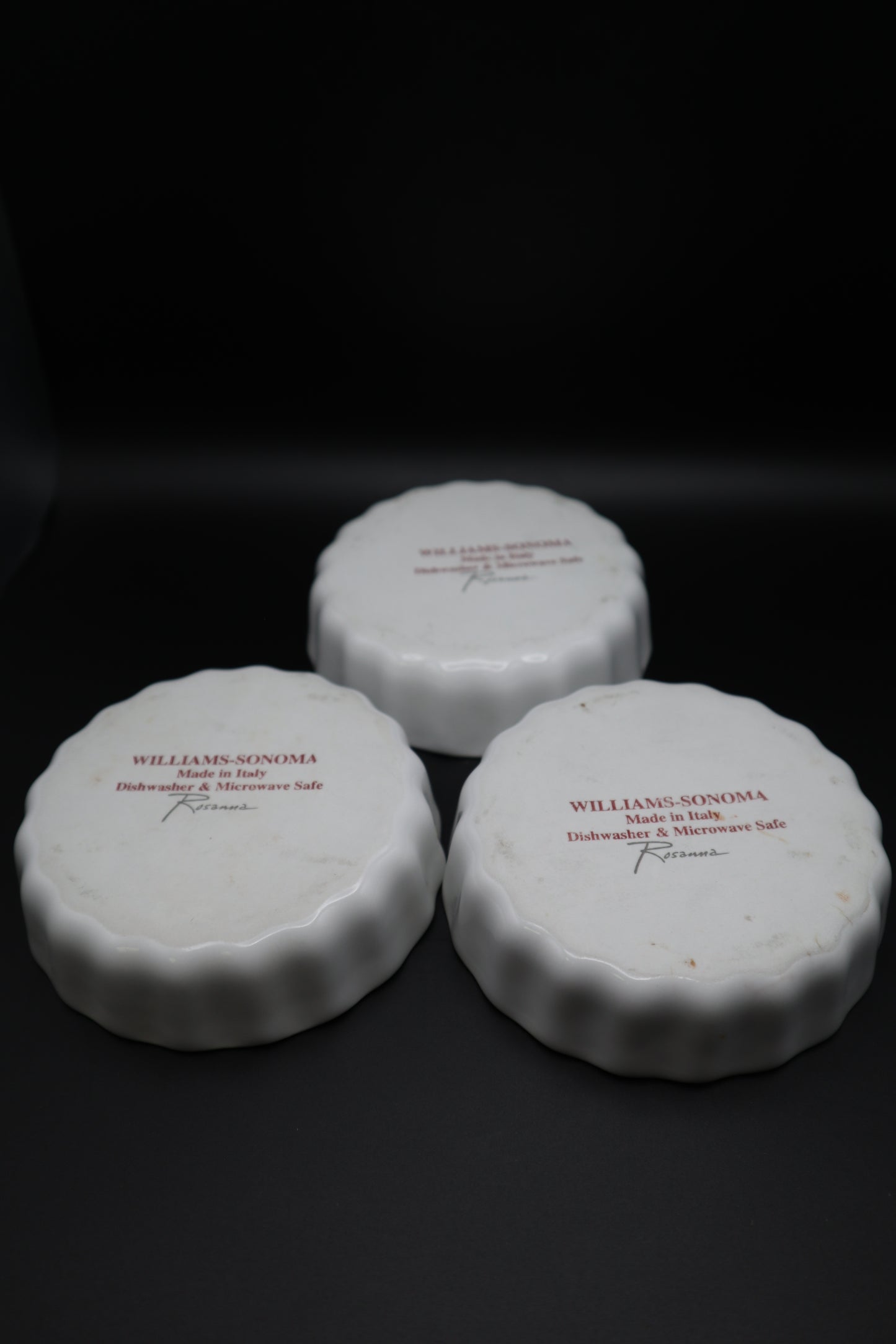 WILLIAMS SONOMA HARVEST MARKET RAMEKINS MADE IN ITALY SET OF 3