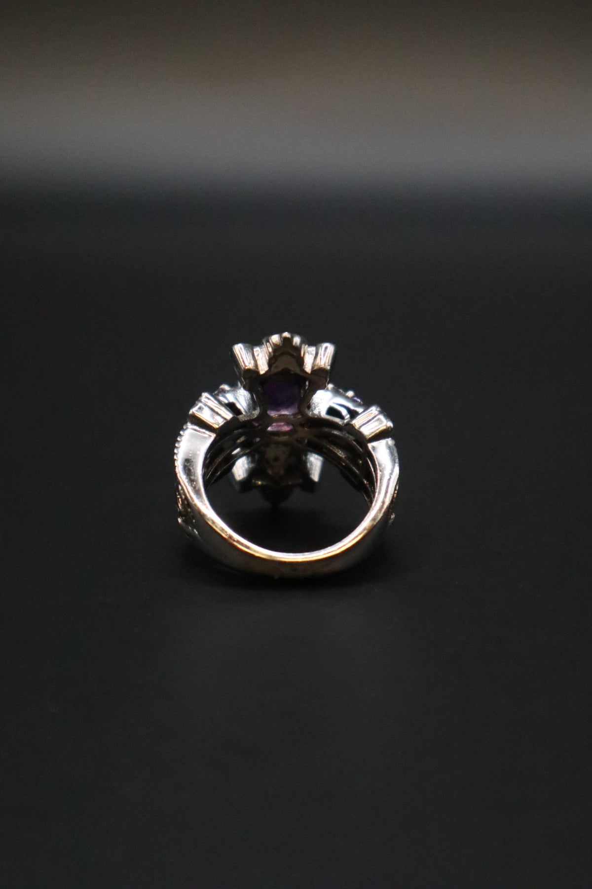 KARIS STS VICTORIAN STYLE AMETHYST GEMSTONE CROSS RING SIZE 6