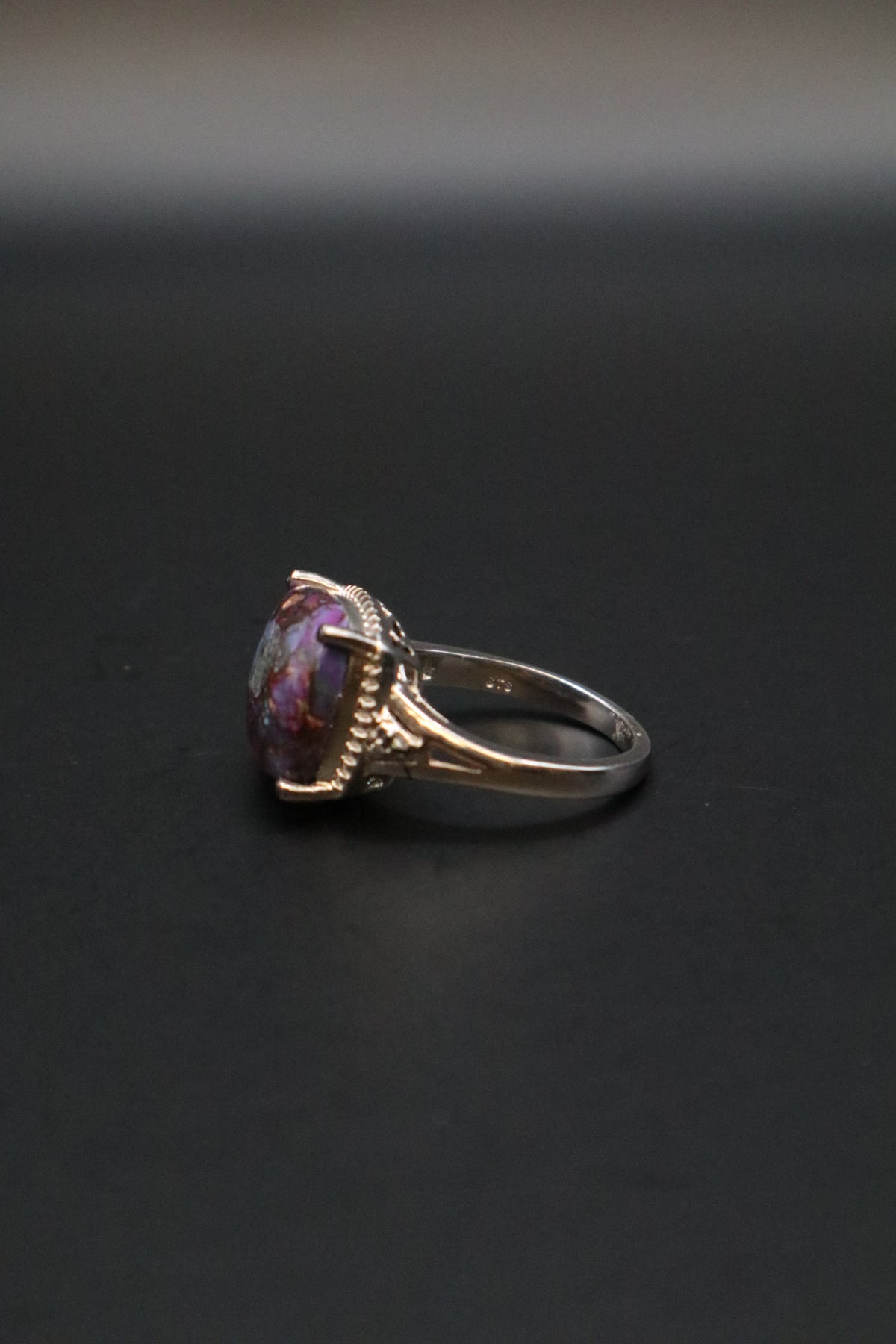 KARIS STS PURPLE COPPER TURQUOISE STONE CABOCHON RING SIZE 7