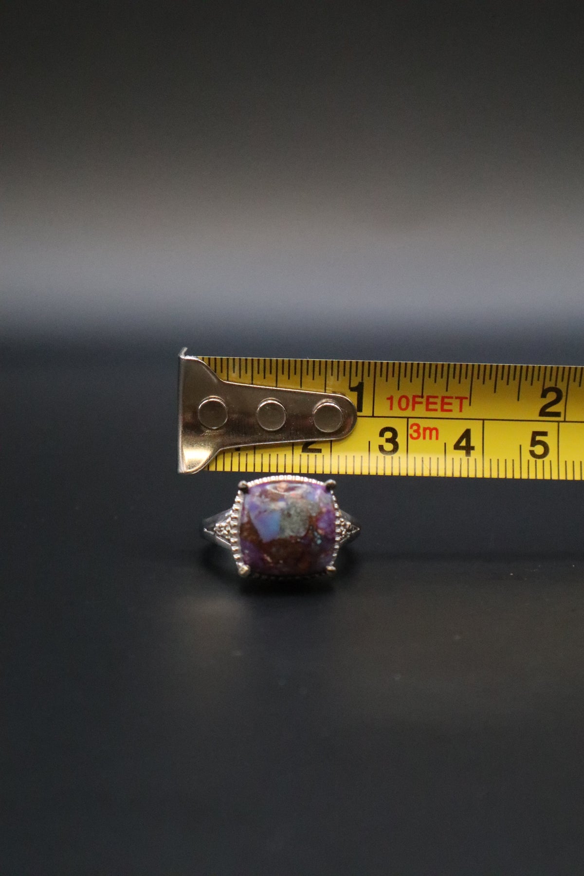 KARIS STS PURPLE COPPER TURQUOISE STONE CABOCHON RING SIZE 7