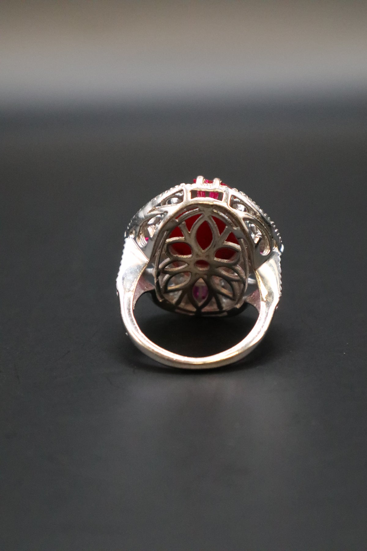 KARIS STS CARNELIAN CABOCHON SYNTHETIC RUBY RING SIZE 6