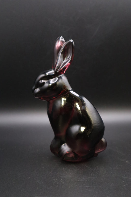 SILVESTRI PURPLE GLASS RABBIT PAPERWEIGHT