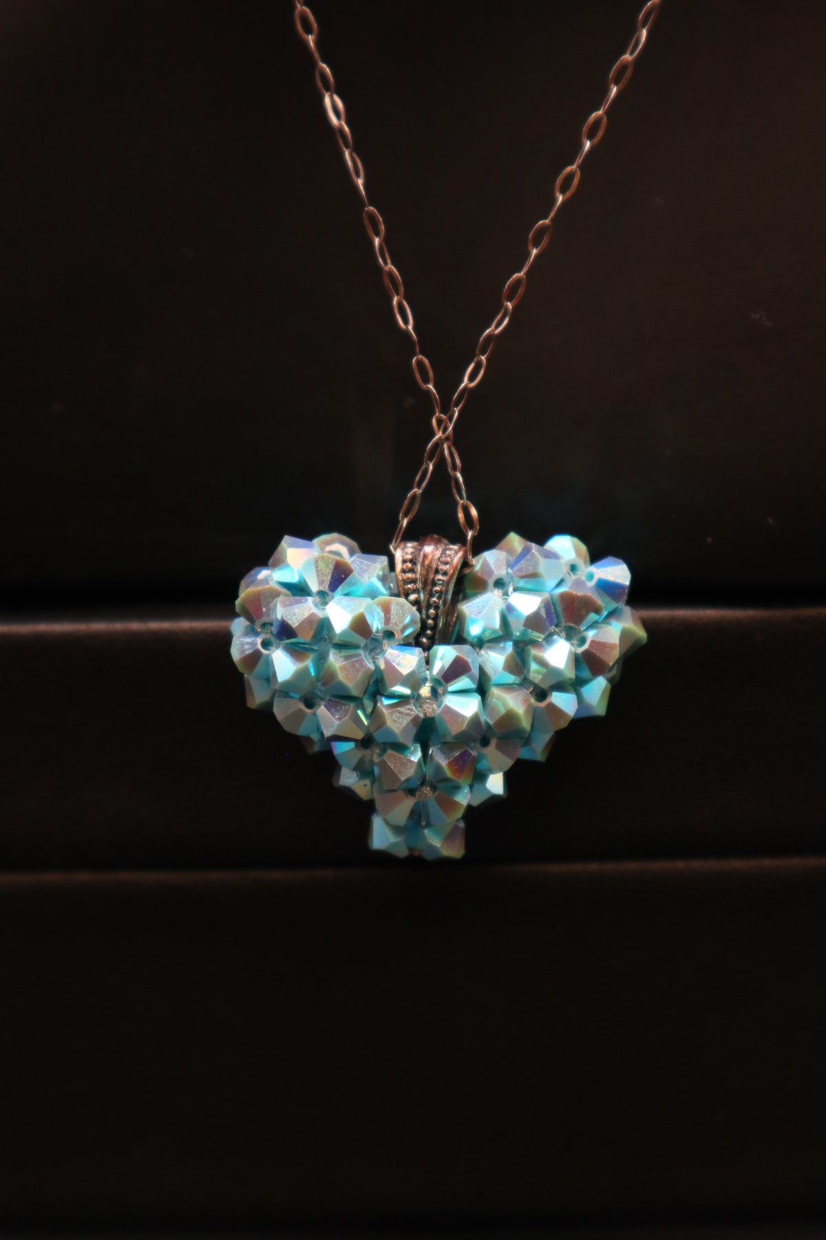 925 SWAROVSKI CRYSTAL TURQUOISE HEART NECKLACE