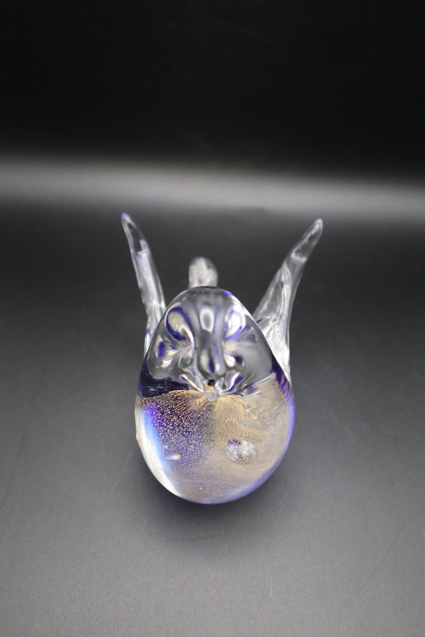 MURANO BLUE/GOLD BIRD PAPERWEIGHT