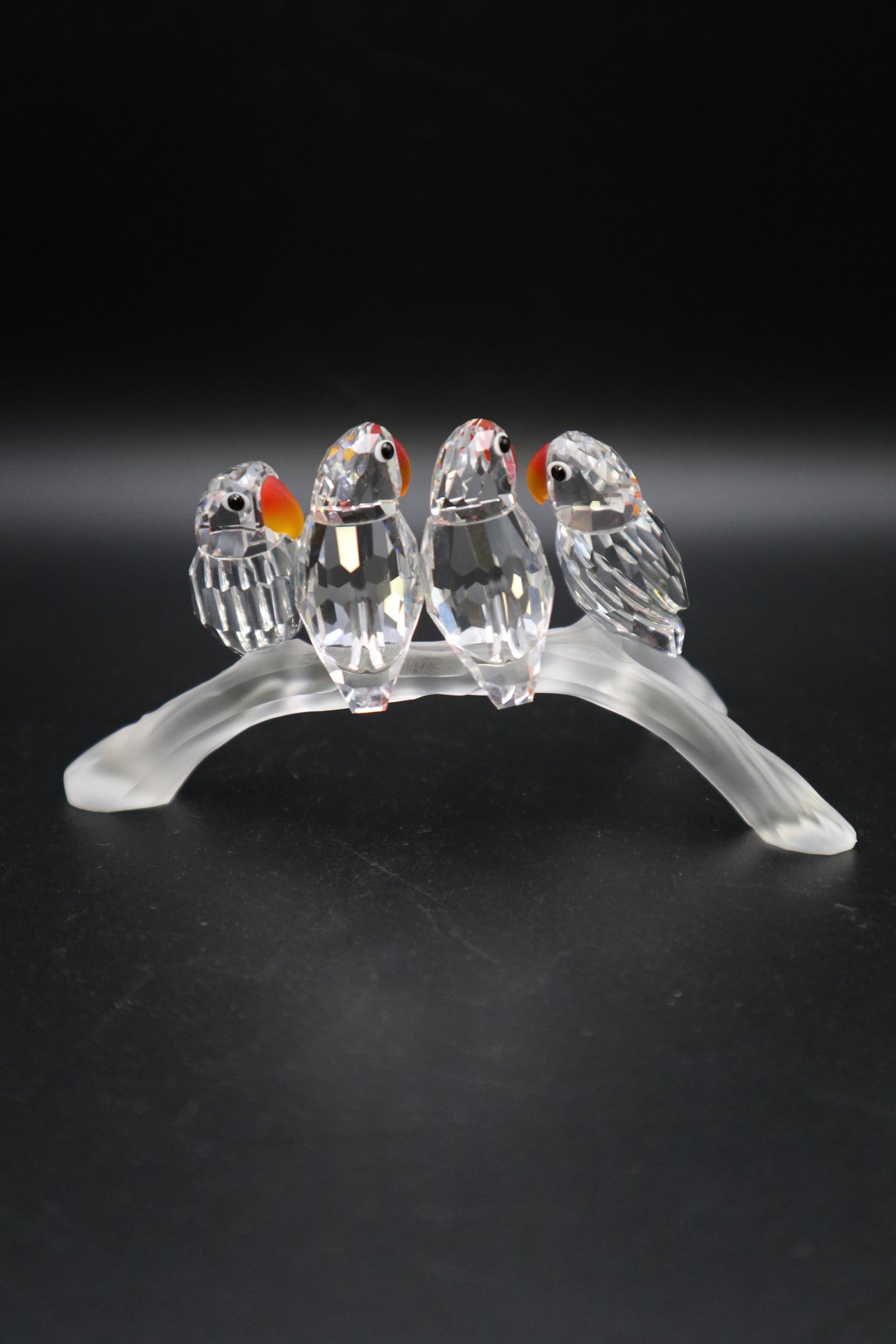 SWAROVSKI BABY LOVE BIRDS ON FROSTED BRANCH