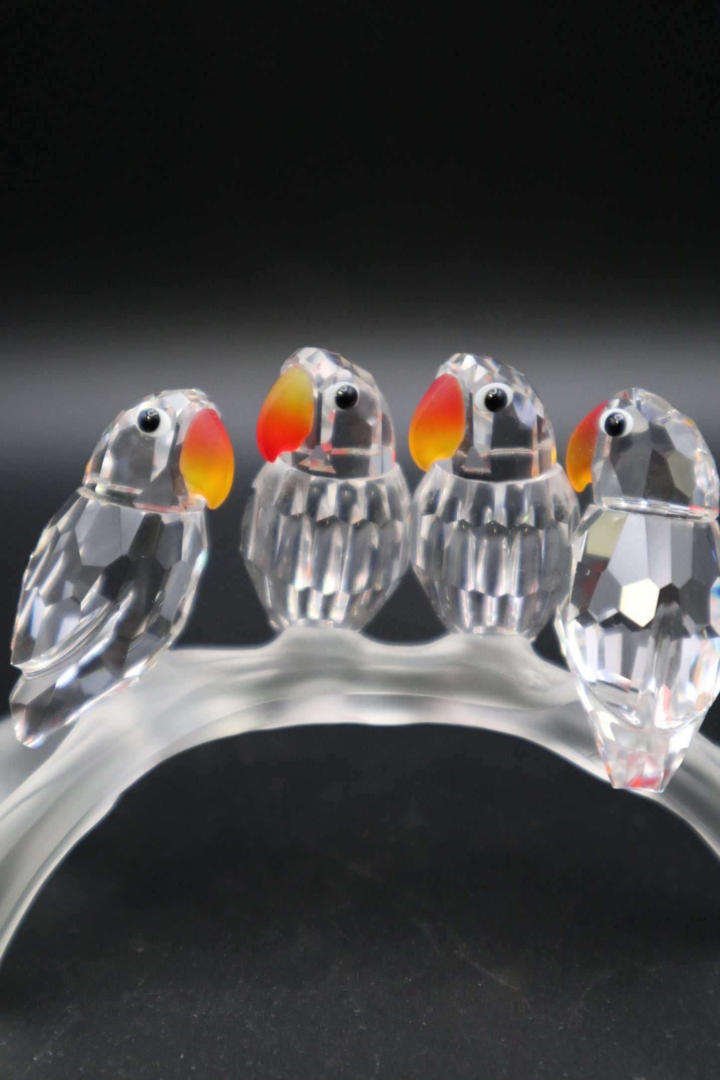 SWAROVSKI BABY LOVE BIRDS ON FROSTED BRANCH