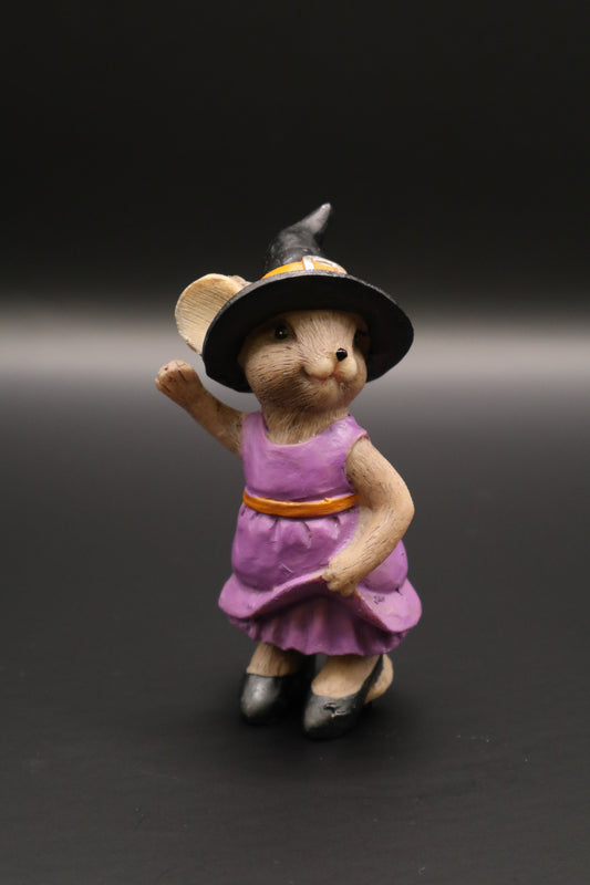 ENESCO TAILS HALLOWEEN WITCH MOUSE FIGURINE