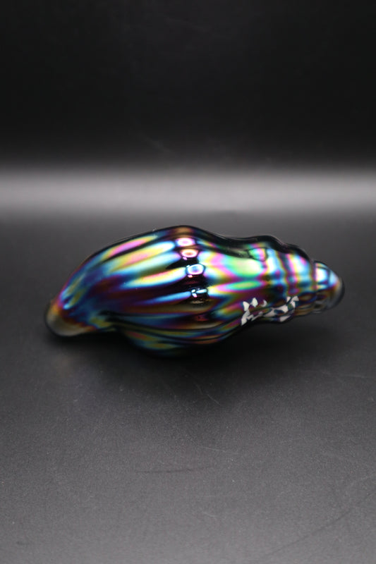 VINTAGE IRIDESCENT OPALESCENT CONCH PAPERWEIGHT