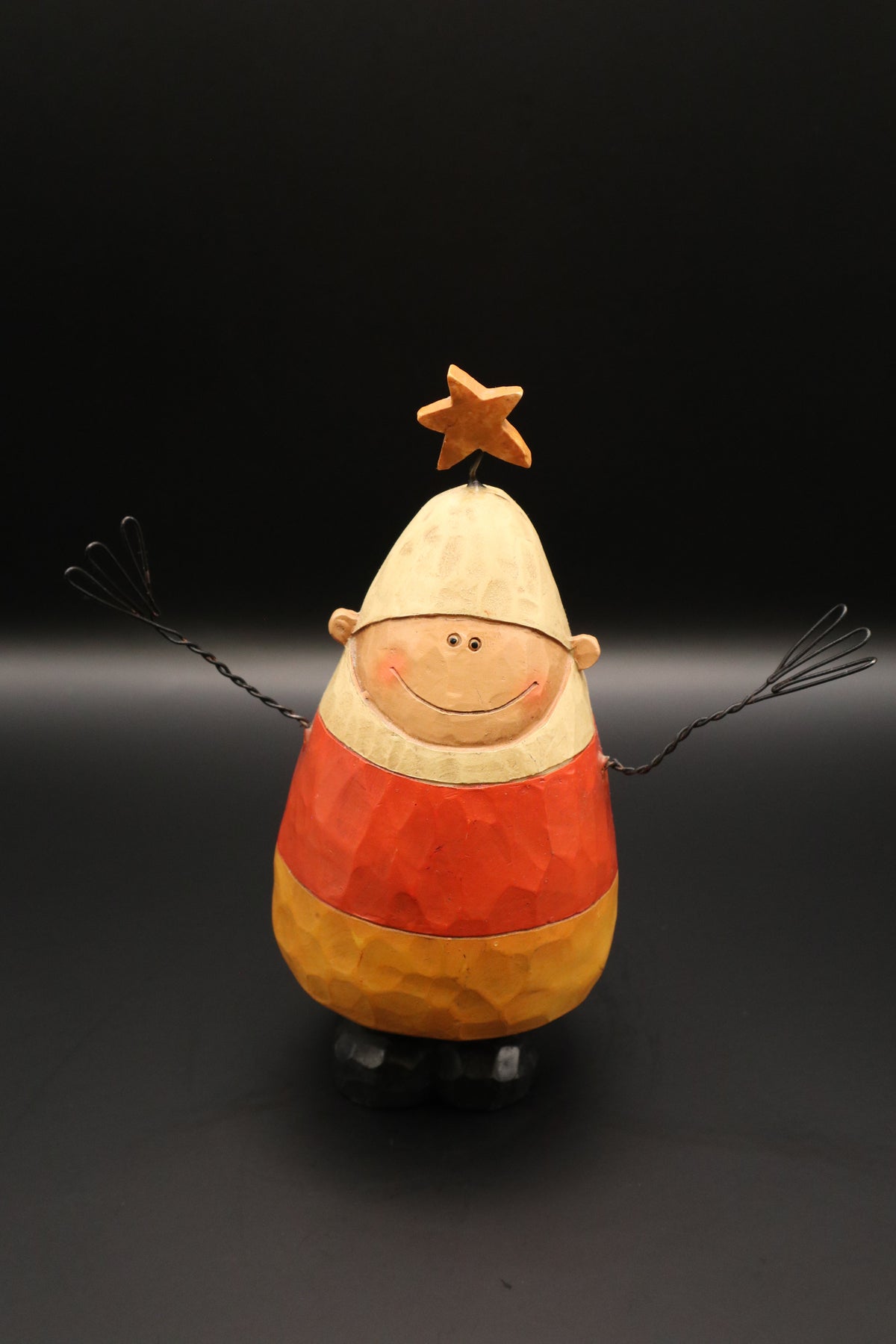 RESIN HALLOWEEN CANDY CORN BOY FIGURINE