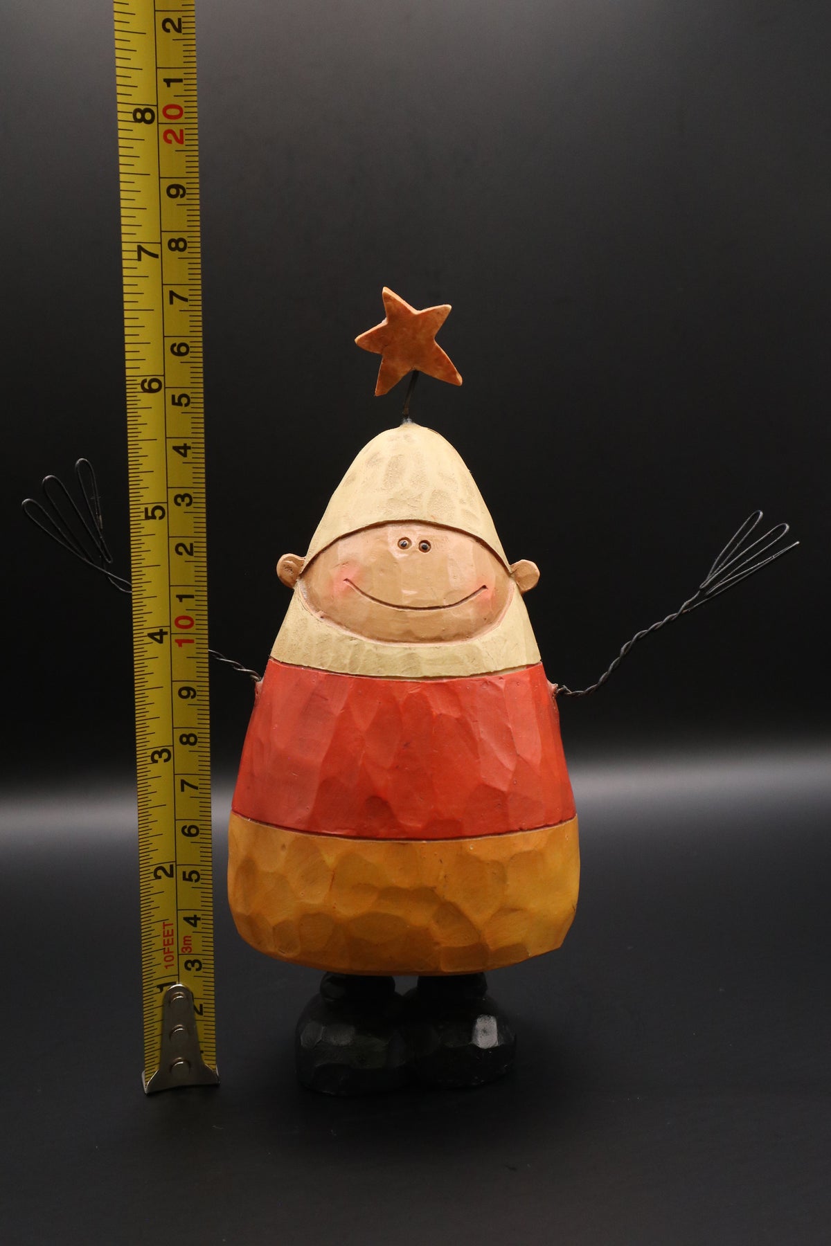 RESIN HALLOWEEN CANDY CORN BOY FIGURINE