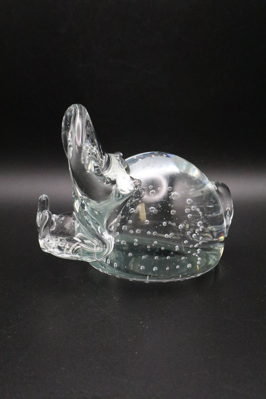 1960's ART GLASS HIPPO PAPERWEIGHT