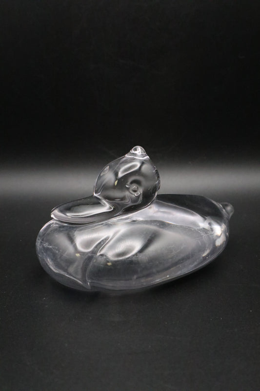 VINTAGE GLASS DUCK PAPERWEIGHT
